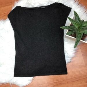 Jacob Black Glitter Sparkle Tee Shirt Small S